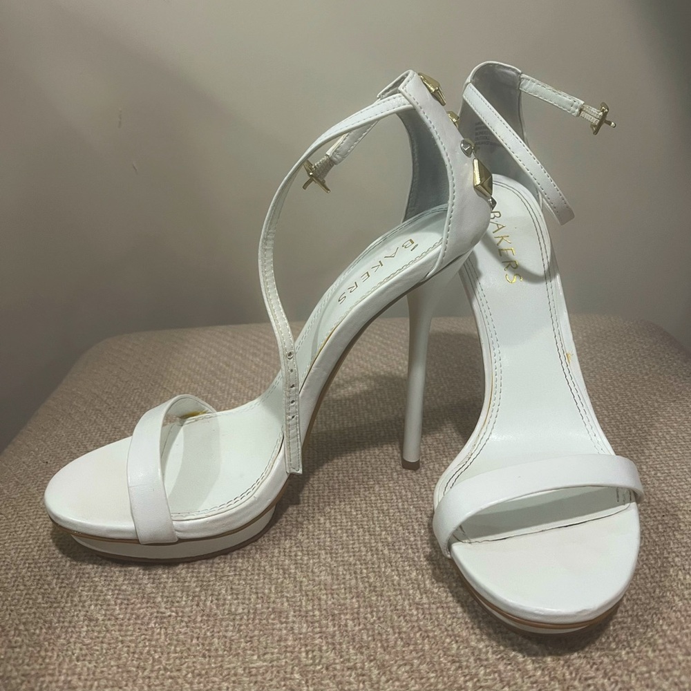 White Strappy High Heel Sandals